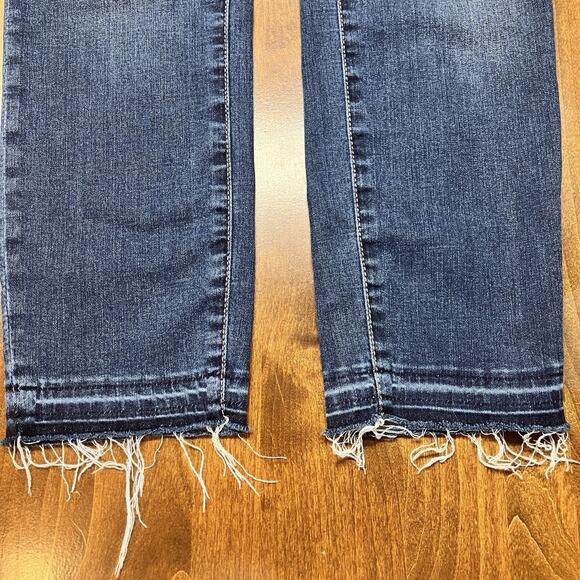Articles of Society Jeans Womens 31 Dark Wash Blue Denim Raw Hem Stretch Skinny - Picture 12 of 16
